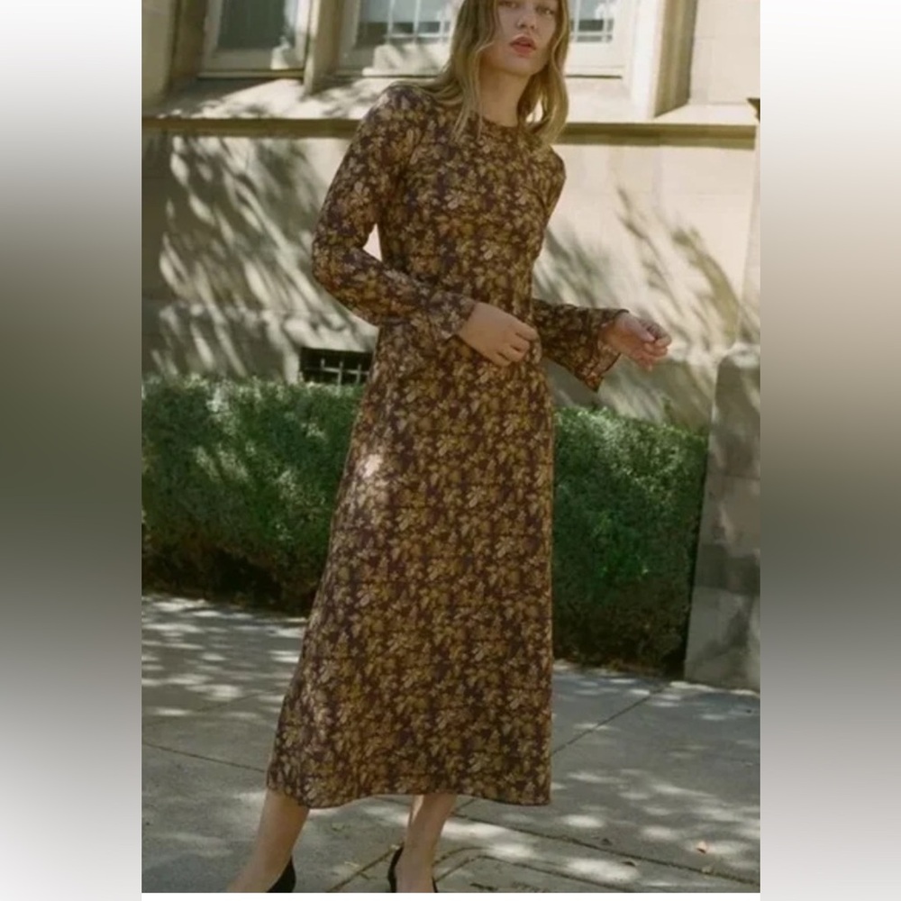 Doen Amande Floral Cotton Voile Maxi Dress Fern Grove Floral medium Long Sleeve